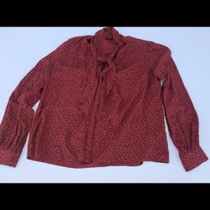 PAIGE Petaluma Blouse in Dark Rust and Mahogany - medium